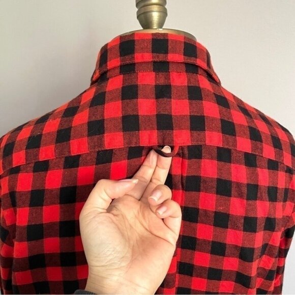 Vintage Ports Red Black Buffalo Plaid Wool Blend Shirt - Small - Picture 7 of 10